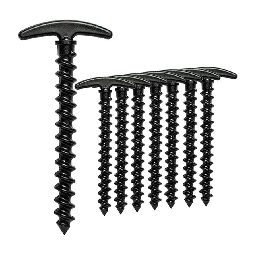 Pack de 10 Estacas de Plástico en Espiral para Tienda, Anclajes de Suelo Perfectos para Camping y Senderismo