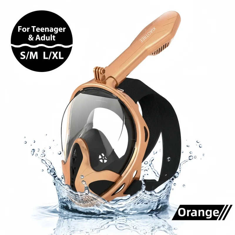 Máscara de Snorkel Integral para Adultos Antivaho Antifugas Visión Panorámica 180° Máscara de Buceo Ligera Equipo de Snorkel