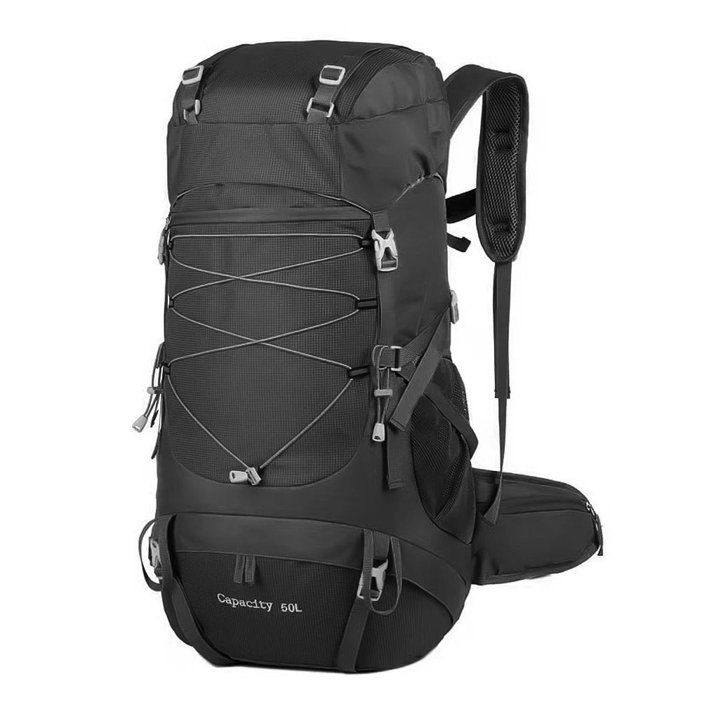Mochila de Senderismo WESTTUNE 50L con Cubierta Impermeable – Mochila Multifuncional para Montañismo, Viaje y Camping
