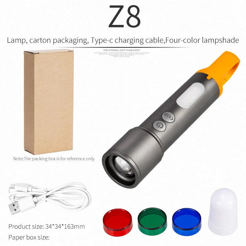 Linterna de Camping ESMATER X723 con Zoom – Luz Portátil para Exteriores y Senderismo