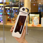 Botella de Agua Plástica 350ml Antiderrames con Tapa Bloqueable y Medidor para Deportes y Viajes al Aire Libre