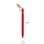 Set de 10 Estacas Ultraligeras de Aleación de Aluminio 18cm para Camping con Bolsa de Almacenamiento y Cuerda
