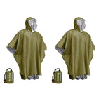 Poncho Impermeable de Emergencia con Película de Aluminio – Manta Térmica Desechable para Supervivencia y Camping