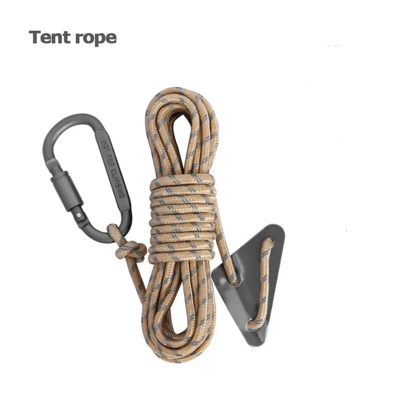 Cuerda Reflectante Doble de 5mm para Tienda de Campaña con Tensor y Hebilla – Accesorio Cortaviento para Outdoor, Lona y Refugios