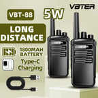 Walkie Talkie VBTER VBT-88 PMR446 Portátil | 16 Canales | 3-5km Alcance | Radio Bidireccional de Mano
