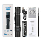 Trustfire T10R Linterna Táctica 1800 Lúmenes Recargable USB Tipo C 18650 LED para Uso Militar y Outdoor