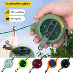 Cuerda para Tender Ropa Retráctil 10M Exterior Viaje Portátil Antiviento para Camping y Hogar