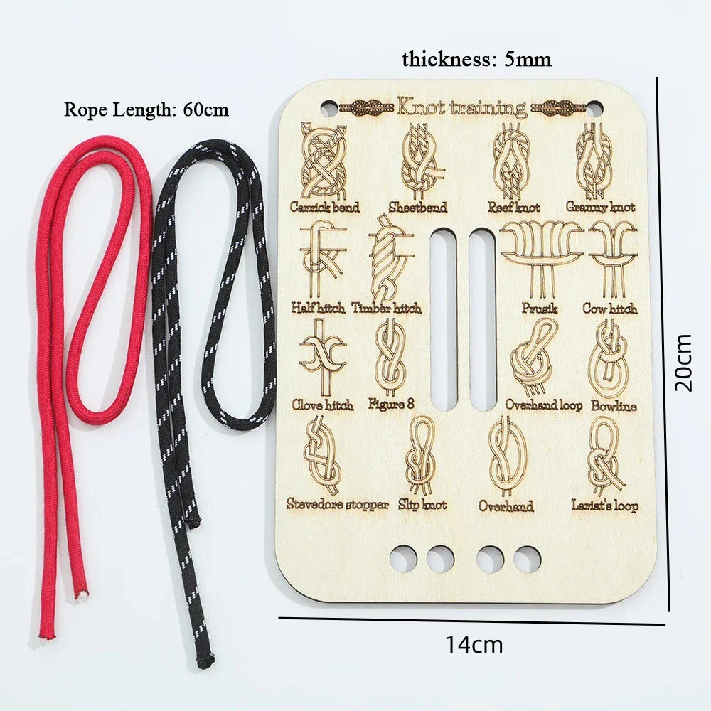 Kit de Entrenamiento de Nudos con Tabla y Cuerda para Adultos - Práctica de Nudos para Actividades al Aire Libre
