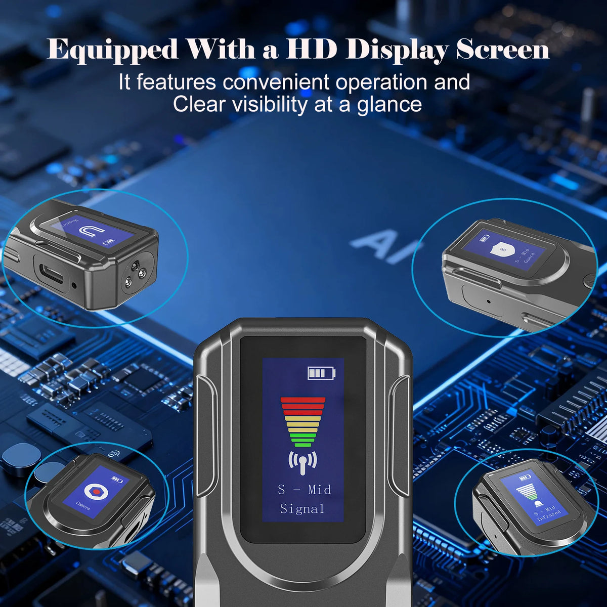 Detector de Cámaras Ocultas y Escáner de Señal RF Portátil con Pantalla HD y Tecnología AI para Seguridad en Viajes y Hoteles