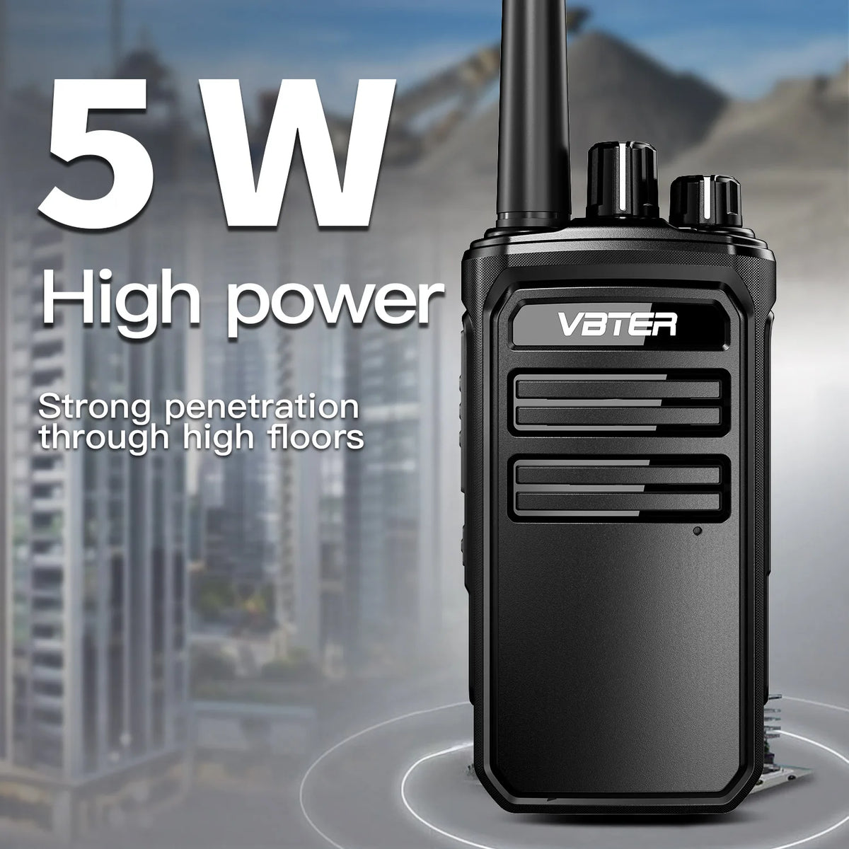 Walkie Talkie VBTER VBT-88 PMR446 Portátil | 16 Canales | 3-5km Alcance | Radio Bidireccional de Mano