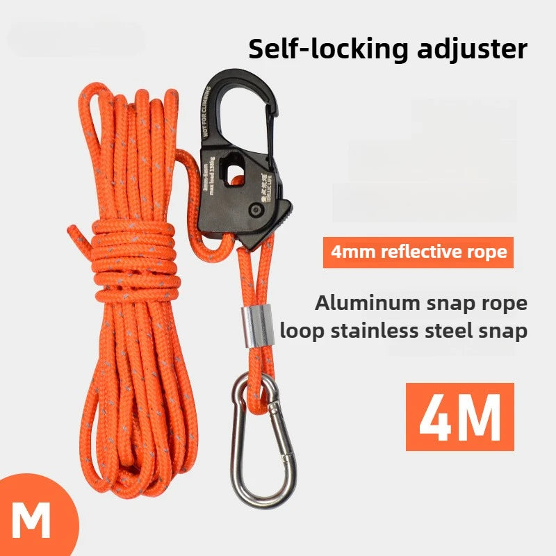 Tensor de cuerda para tienda de campaña de aleación de aluminio, resistente a la corrosión, ligero y portátil