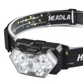Linterna Frontal 9 LED Recargable USB con Sensor de Movimiento para Camping, Pesca y Trabajo al Aire Libre