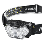 Linterna Frontal 9 LED Recargable USB con Sensor de Movimiento para Camping, Pesca y Trabajo al Aire Libre