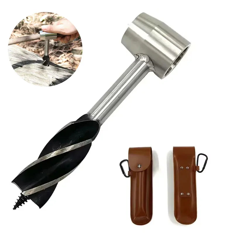 Taladro Manual de Supervivencia Outdoor - Herramienta Multiusos para Bushcraft y Camping