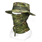 Set de Gorro Camuflado Táctico con Protección Solar para Outdoor, Senderismo y Pesca – UV, Ajustable