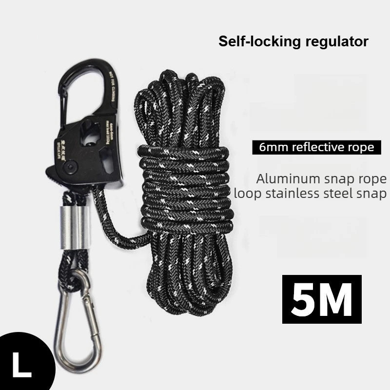 Tensor de cuerda para tienda de campaña de aleación de aluminio, resistente a la corrosión, ligero y portátil