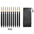 Set de 10 Estacas Ultraligeras de Aleación de Aluminio 18cm para Camping con Bolsa de Almacenamiento y Cuerda