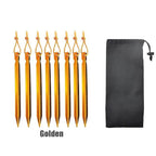 Set de 8 Estacas Ultraligeras de Aleación de Aluminio 18cm para Tienda de Campaña - Camping y Outdoor
