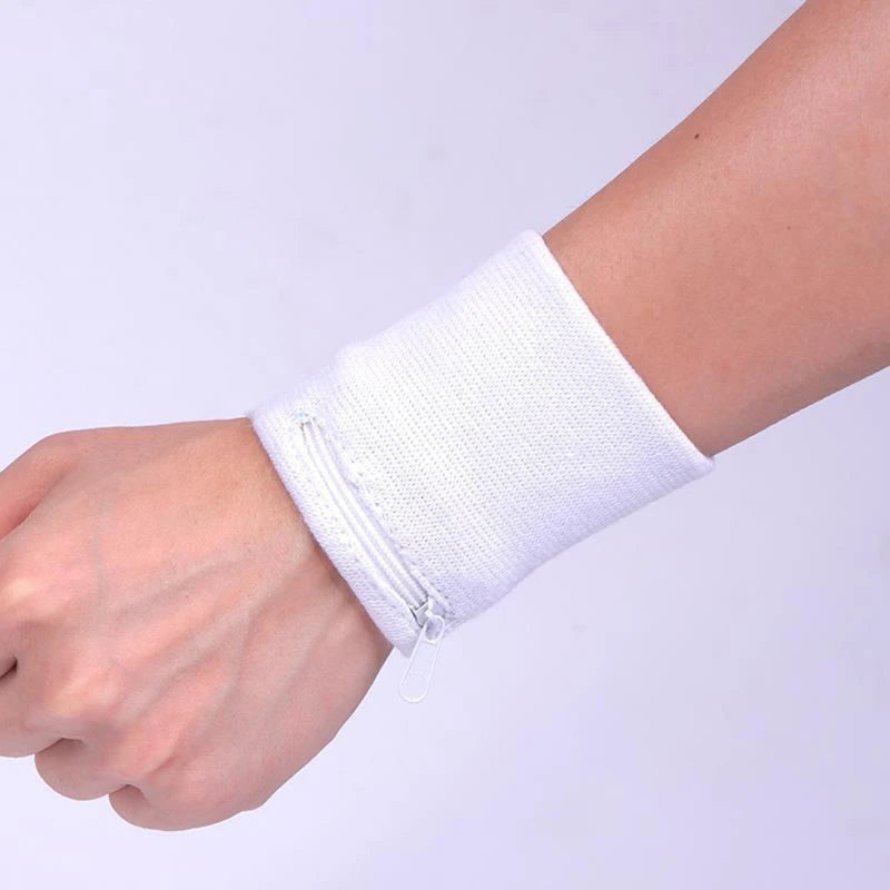 Muñequera Deportiva con Bolsillo y Cremallera para Correr, Almacenamiento de Llaves y Tarjetas, Ideal para Baloncesto y Running