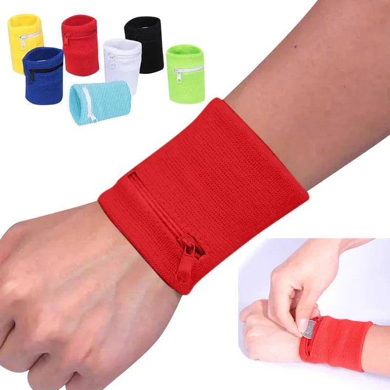 Muñequera Deportiva con Bolsillo y Cremallera para Correr, Almacenamiento de Llaves y Tarjetas, Ideal para Baloncesto y Running
