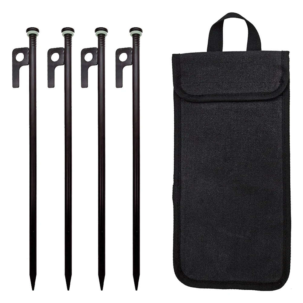 4/8 Piezas Estacas de Tienda de Acero Forjado con Bolsa - Anclajes Reforzados para Camping al Aire Libre