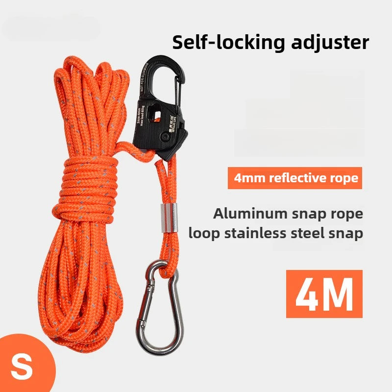 Tensor de cuerda para tienda de campaña de aleación de aluminio, resistente a la corrosión, ligero y portátil
