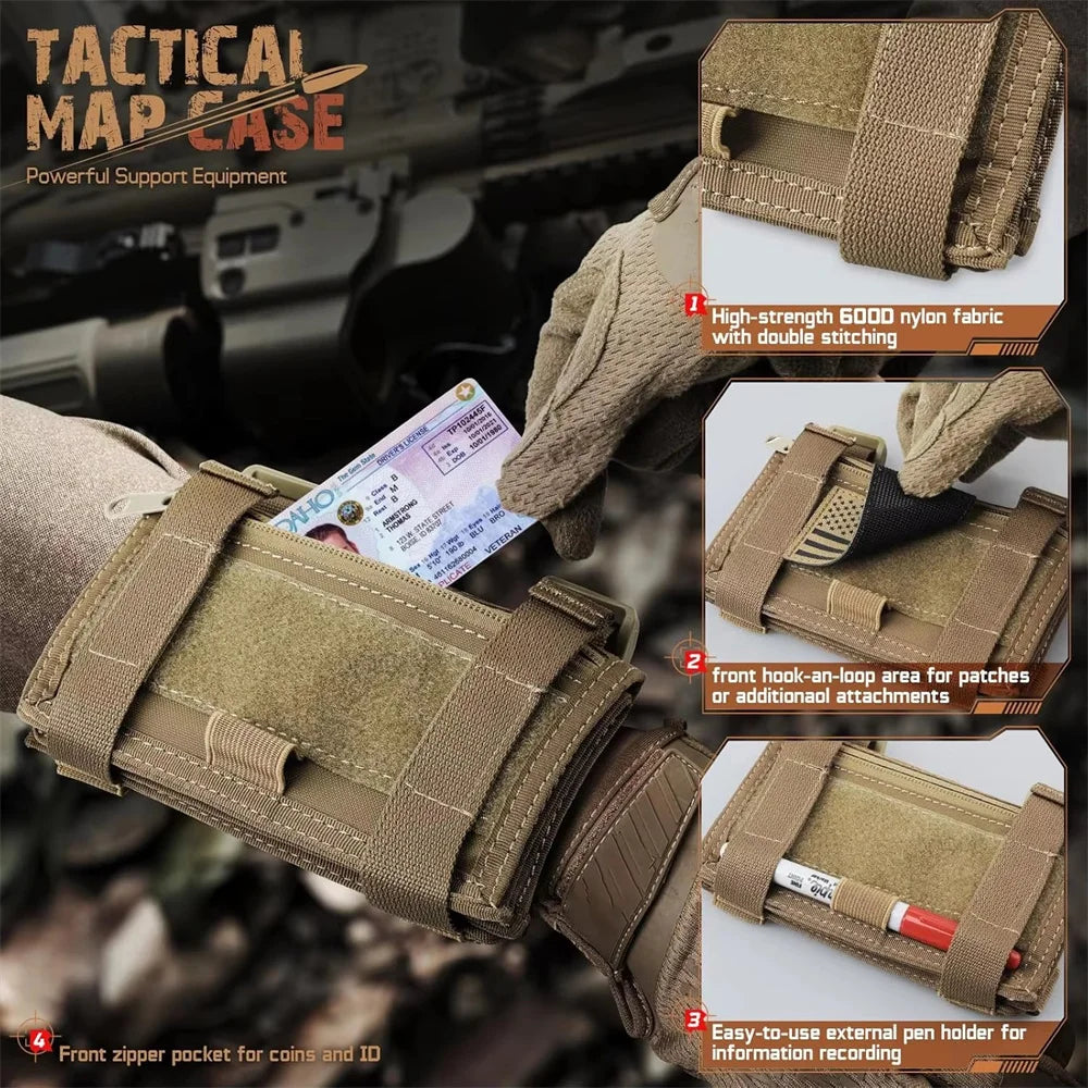 Funda Táctica para Mapas de Muñeca – Porta Mapas y Tarjetas para Rescate y Medición en Campo