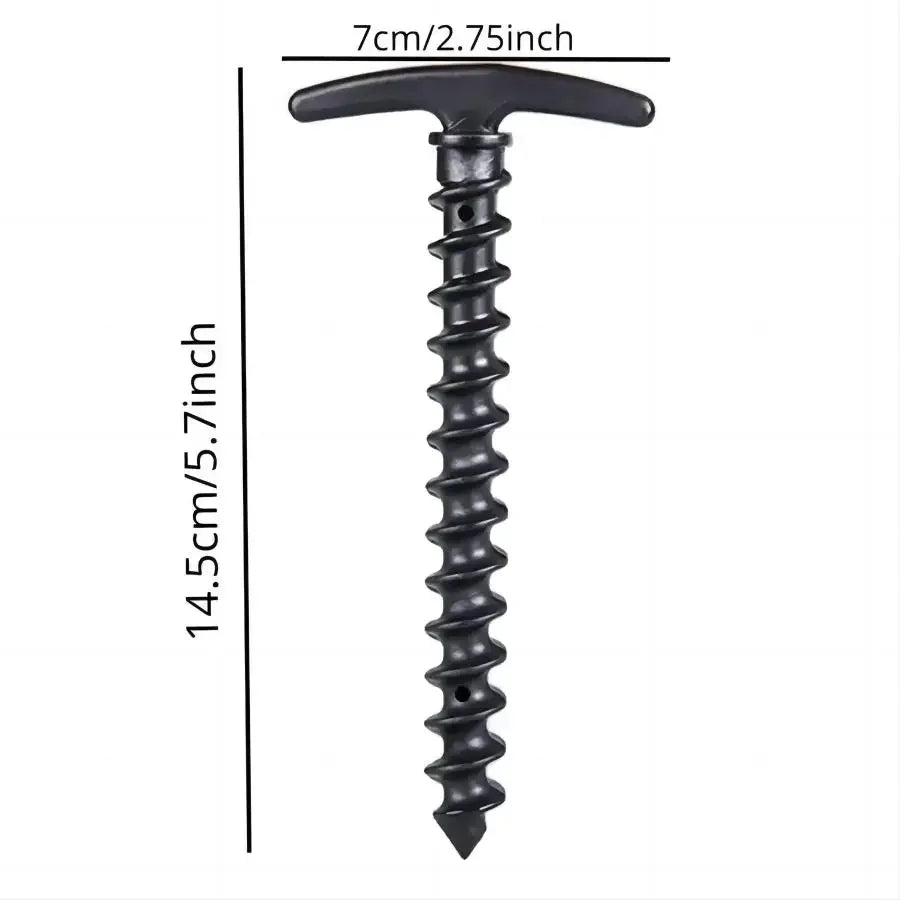 Pack de 10 Estacas de Plástico en Espiral para Tienda, Anclajes de Suelo Perfectos para Camping y Senderismo