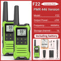 2 Radios Baofeng F22 Mini Walkie Talkie PMR 446MHz Largo Alcance NOAA Cargador Tipo-C Portátiles para Senderismo