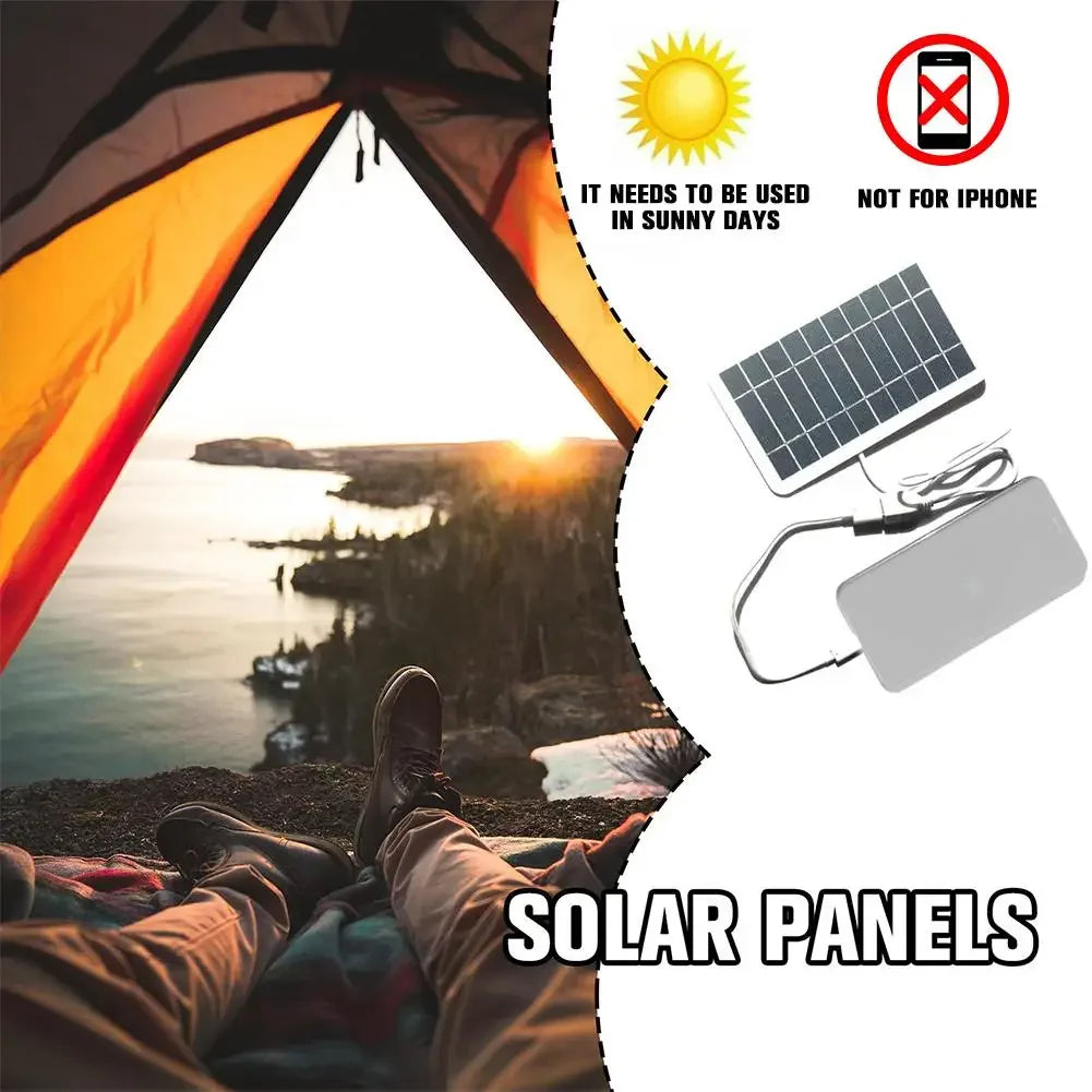 Panel Solar Portátil 5V 2W con USB para Carga Segura – Ideal para Camping, Banco de Energía y Exterior