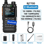 BAJETON BJ7700 Walkie Talkie Multibanda Bluetooth Programable, Reducción de Ruido, AM/FM Radio Ham para Camping BJ8200