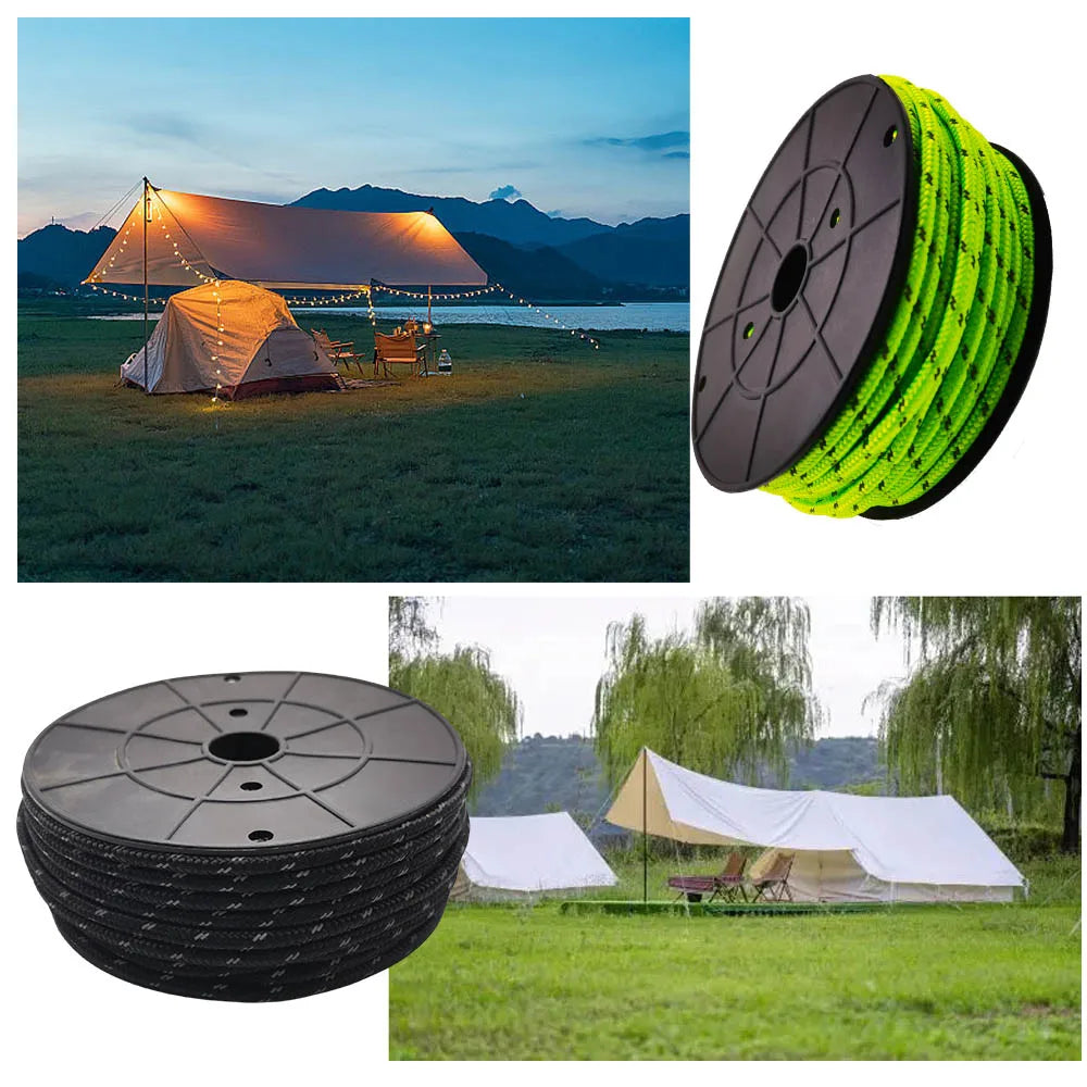 Paracord Reflectante 30M x 6mm para Camping y Supervivencia al Aire Libre