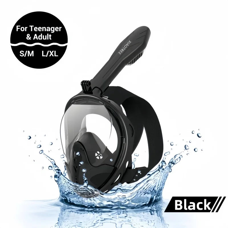 Máscara de Snorkel Integral para Adultos Antivaho Antifugas Visión Panorámica 180° Máscara de Buceo Ligera Equipo de Snorkel