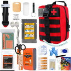 Kit de Supervivencia y Botiquín de Primeros Auxilios Compatible con Sistema Molle para Aventuras al Aire Libre, Emergencias y Excursionismo - Regalo para Hombres