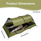 Tienda para 1 Persona de Malla B4 de Alta Densidad, Doble Cremallera y Ventilación, Ultraligera para Camping al Aire Libre
