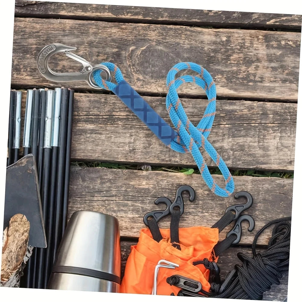 Eslinga de Nylon Resistente con Gancho Metálico - Antidesgaste para Hamacas, Columpios y Sillas de Exterior