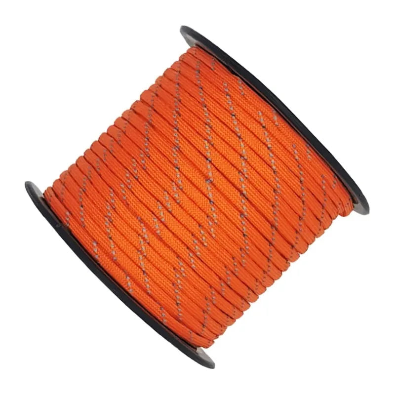 Cuerda Paracord Reflectante 7 Núcleos 4 mm 50/100m para Camping y Supervivencia
