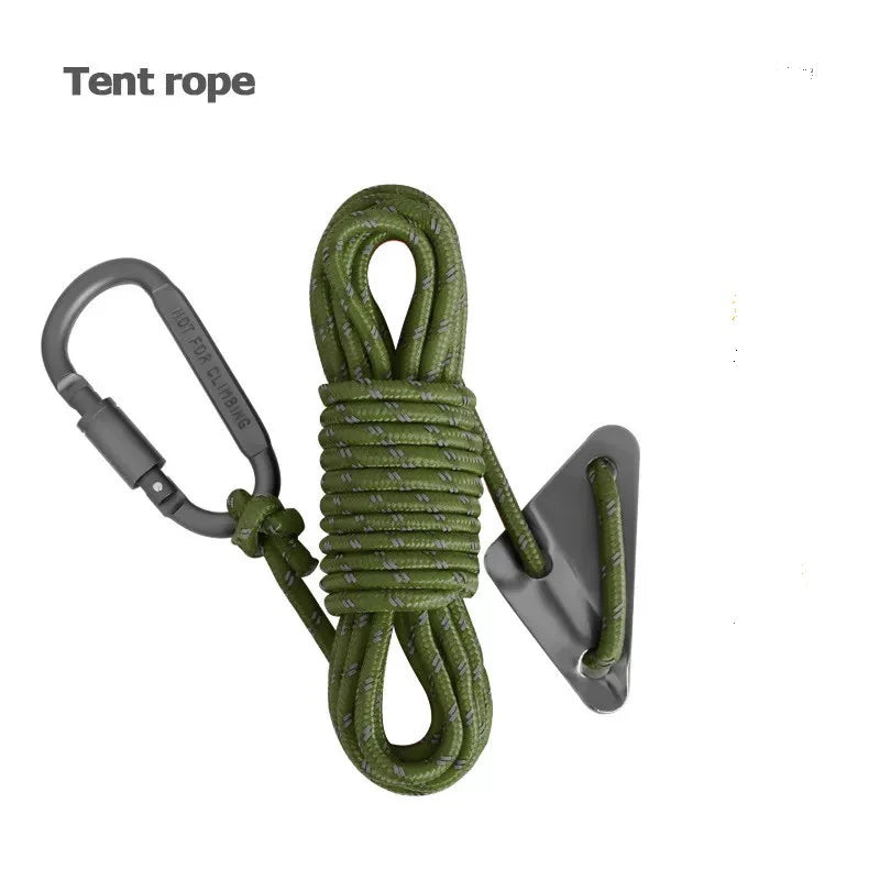 Cuerda Reflectante Doble de 5mm para Tienda de Campaña con Tensor y Hebilla – Accesorio Cortaviento para Outdoor, Lona y Refugios