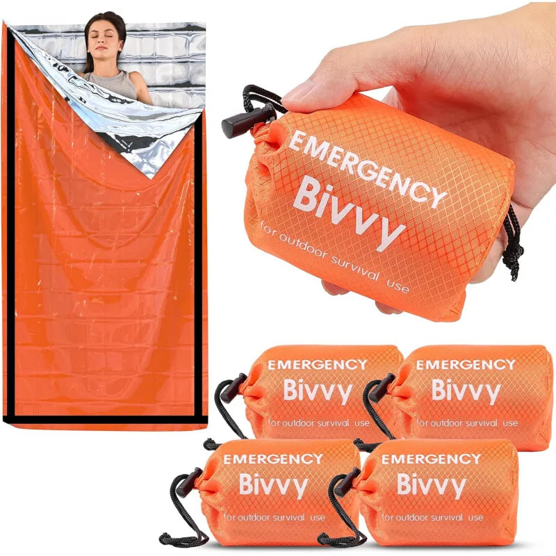 Saco de Dormir de Emergencia Manta Térmica Bivy Ligero Impermeable Portátil para Acampar y Senderismo