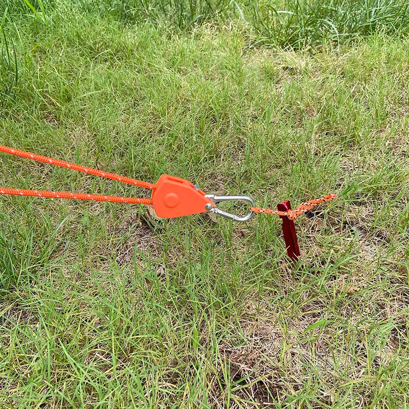 Polea de trinquete para cuerda de 3-4mm, tensor para camping y tiendas de campaña al aire libre