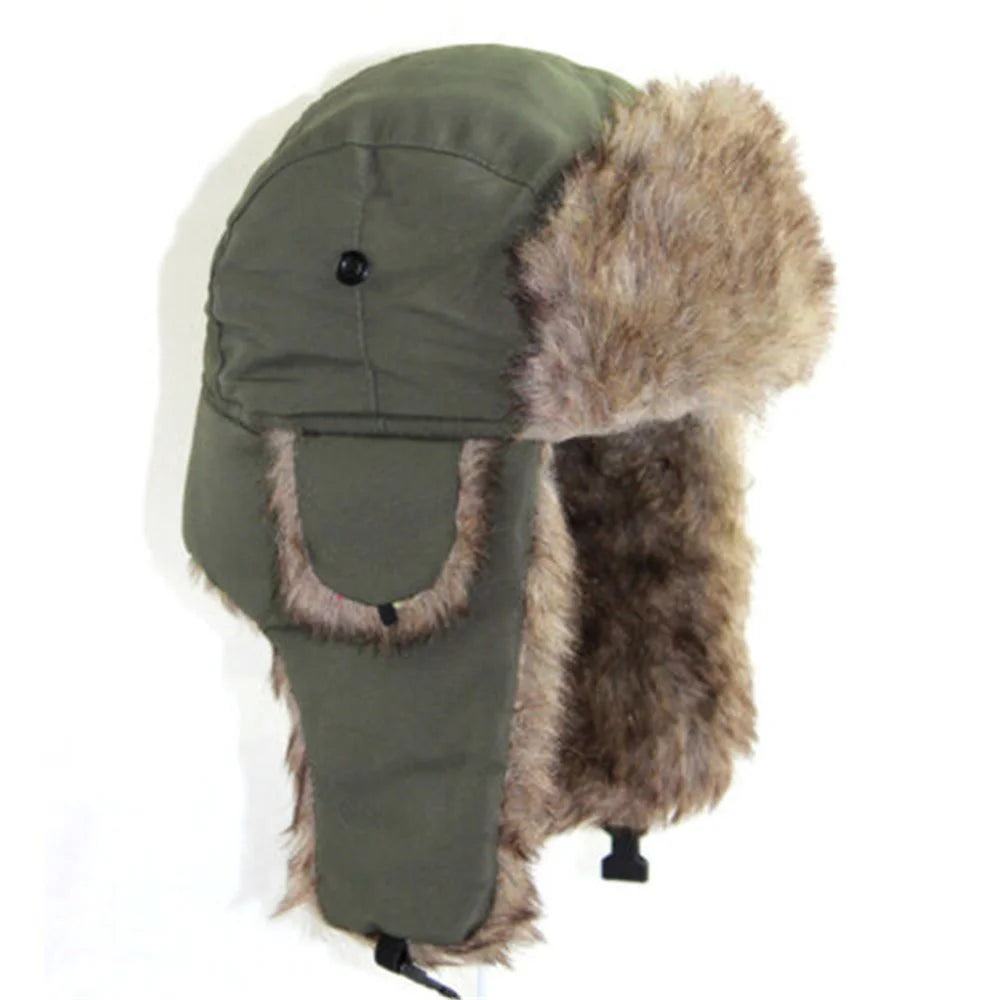 Gorro Ruso de Invierno Hombre con Orejeras Impermeable para Esquí y Frío Extremo