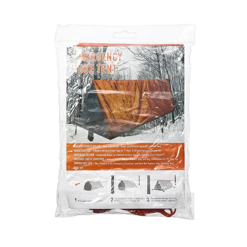 Kit de Refugio de Emergencia para 2 Personas – Tienda Bivy y Saco de Dormir Térmico Reutilizable Impermeable