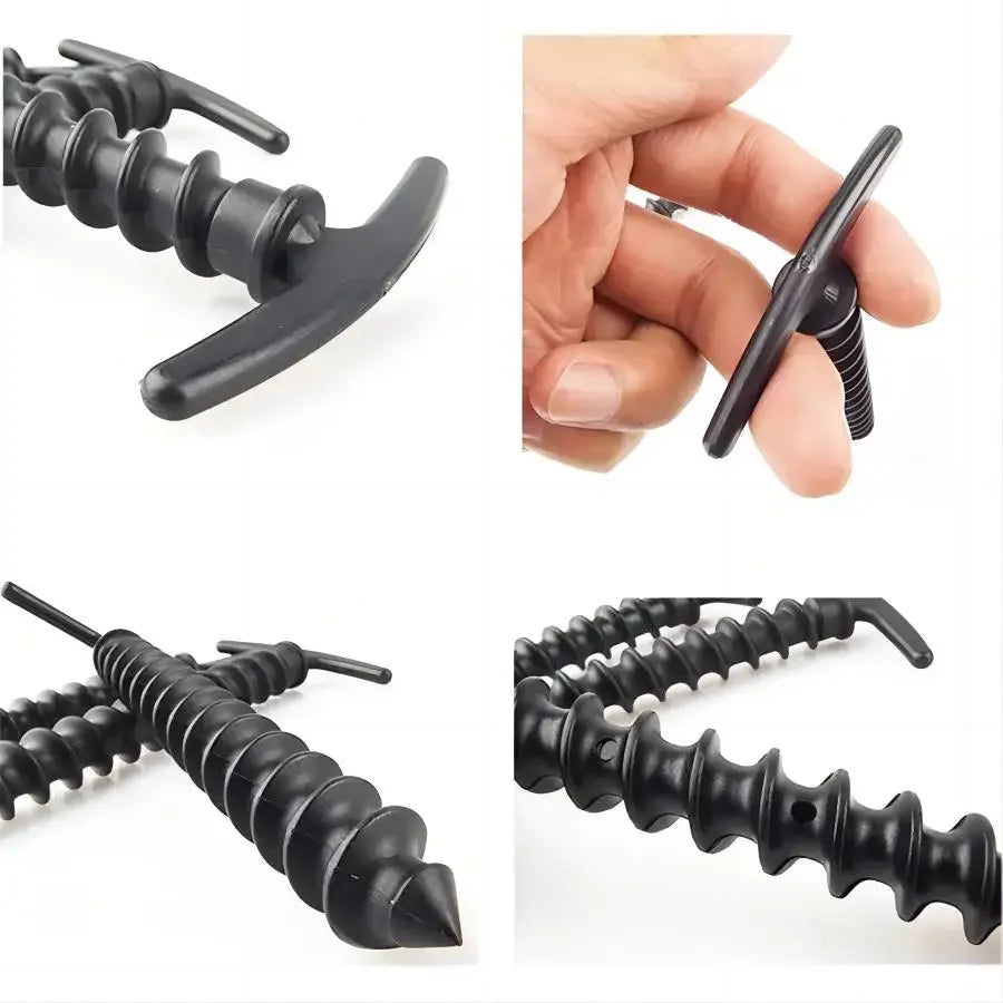 Pack de 10 Estacas de Plástico en Espiral para Tienda, Anclajes de Suelo Perfectos para Camping y Senderismo