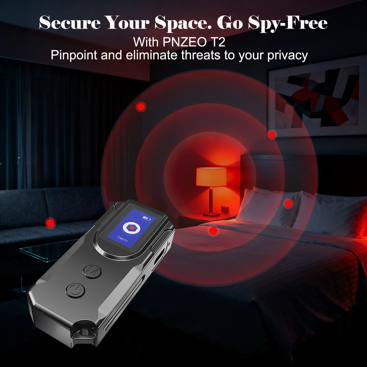 Detector de Cámaras Ocultas y Escáner de Señal RF Portátil con Pantalla HD y Tecnología AI para Seguridad en Viajes y Hoteles