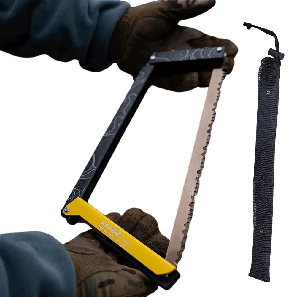 Sierra Plegable con Bolsa de Almacenamiento para Camping en Aleación de Aluminio