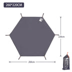Toldo Impermeable Hexagonal para Hamaca, Suelo y Refugio de Camping, Alfombra de Picnic Playa (Gris)