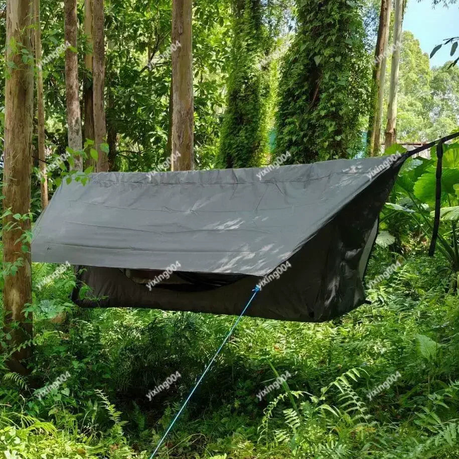 Hamaca Multifuncional con Colchón, Mosquitera y Toldo Impermeable para Camping, Jardín o Interior