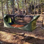 Hamaca Multifuncional con Colchón, Mosquitera y Toldo Impermeable para Camping, Jardín o Interior