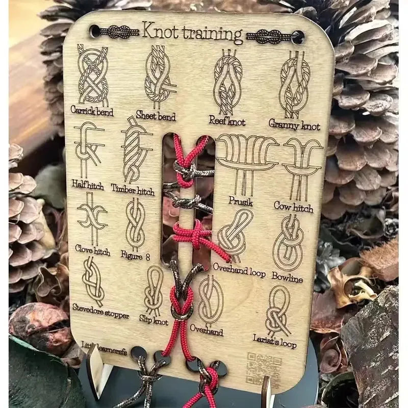 Kit de Entrenamiento de Nudos con Tabla y Cuerda para Adultos - Práctica de Nudos para Actividades al Aire Libre