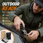 Set de 2 Herramientas Multiusos para Exterior: Alicates Plegables y Tarjeta de Bolsillo para Campamento y Reparaciones